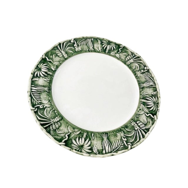 2000 - 2009 Les Ottomans Italian Hand-Painted "The Palms" Ceramic Dinner Plates - Set of 4 For Sale - Image 5 of 10