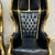 Balloon Chair French Style Black Leather High-Back Canopy Lacquer Chair Set of 2 For Sale - Image 9 of 9