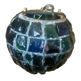 Peter Marsh Brutalist Hanging Colored Glass Chunk Fragment Globe Pendant Light For Sale