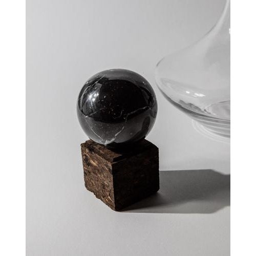 Vintage Wine Decanter with Rounded Glass Body, 1990s For Sale - Image 3 of 11