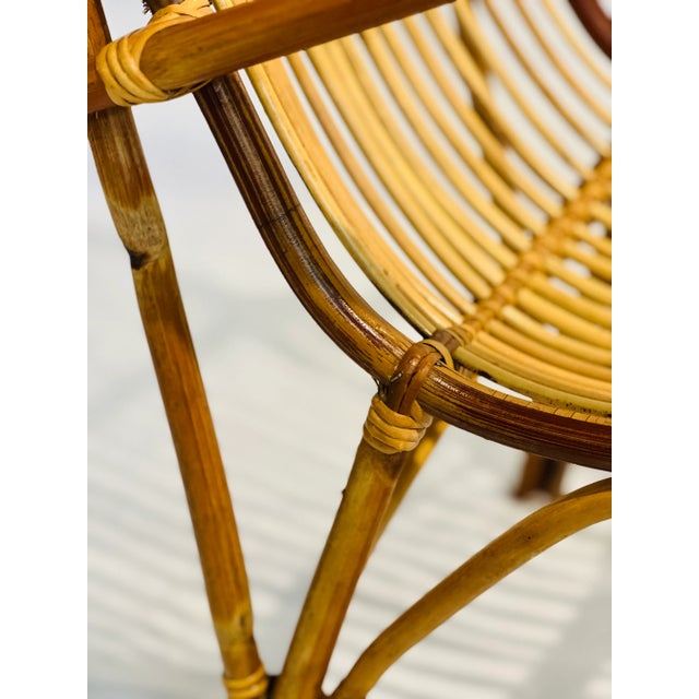 Late 20th Century Late 20th Century Vintage Albini Style Bamboo and Rattan Child's Lounge Chair For Sale - Image 5 of 10