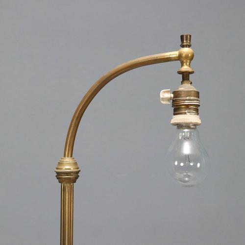 Antique Floor Lamp with Coffee Table in Bronze and Marble, Italy, 20th Century For Sale - Image 6 of 13