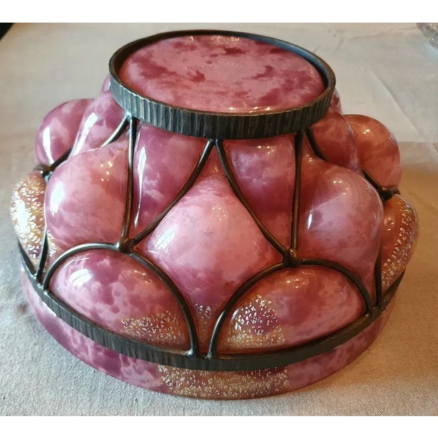 Glass & Wrought Iron Bowl by Andre Delatte, 1920s For Sale - Image 6 of 11