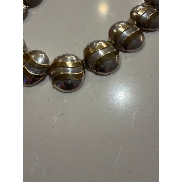 Heavy Modernist 17.5 inch Mexican Taxco necklace 136 Grams. Excellent age related condition. Most likely from the late...