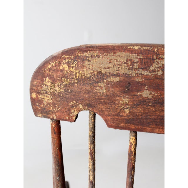 Antique American Windsor Rocking Chair Primitive For Sale - Image 13 of 17