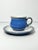 Contemporary 1990s Denby “Imperial Blue” Set of 8 Stoneware Teacups & Saucers For Sale - Image 3 of 6