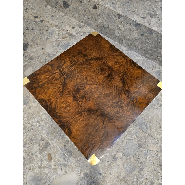 Mid 19th Century Beautiful Burl and Golden Brass Side Table by Century Furniture For Sale - Image 12 of 16