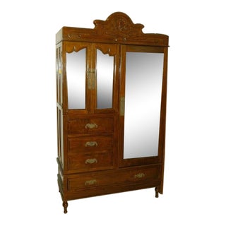 Vintage Mirrored Wardrobe Circa 1900's For Sale