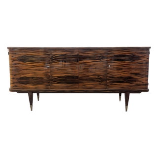 A Unique French Art Deco Macassar Ebony Sideboard 1940's For Sale