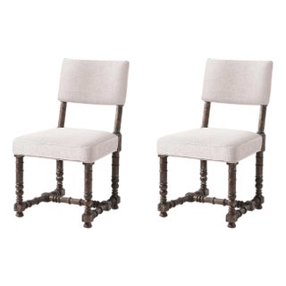 Dark Rustic Farmhouse Spool-Leg Side Chair (Sets of 2) For Sale