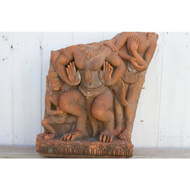 19th Century Large Antique Thai Terracotta Mythical Statue For Sale - Image 5 of 11