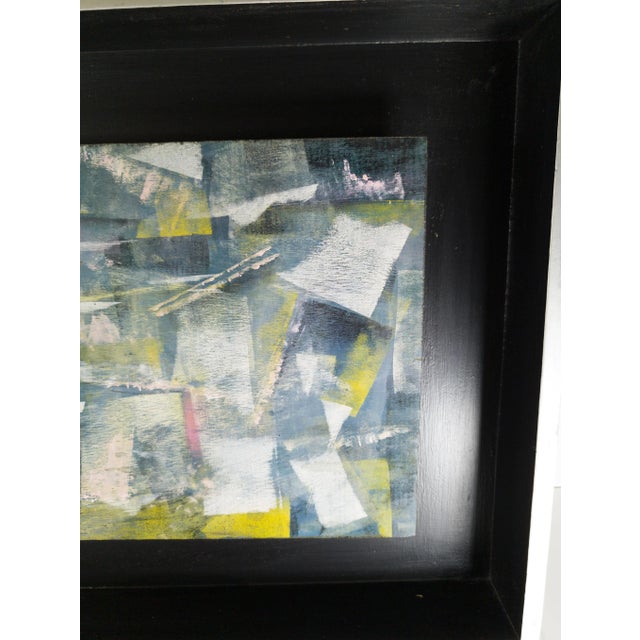 Mid-Century Modern Cubist Geometric Abstract Painting in Shadowbox For Sale - Image 4 of 10