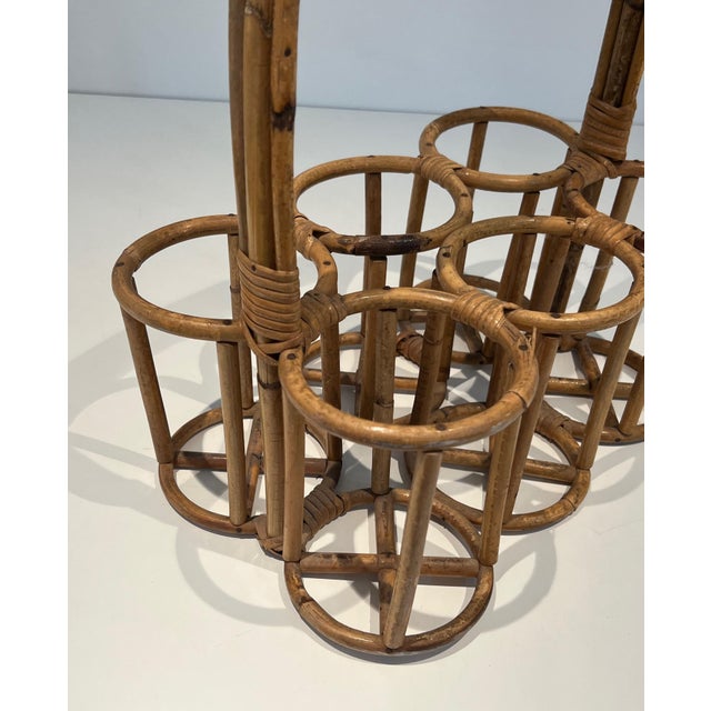Rattan bottle holder. French work. Circa 1950 For Sale - Image 9 of 12