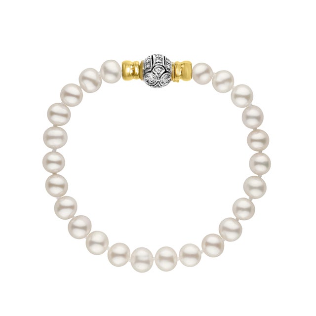 2020s 286 Akoya Pearls Strand Necklace and Bracelet Set 18 Karat Gold/ Diamond Clasp For Sale - Image 5 of 8