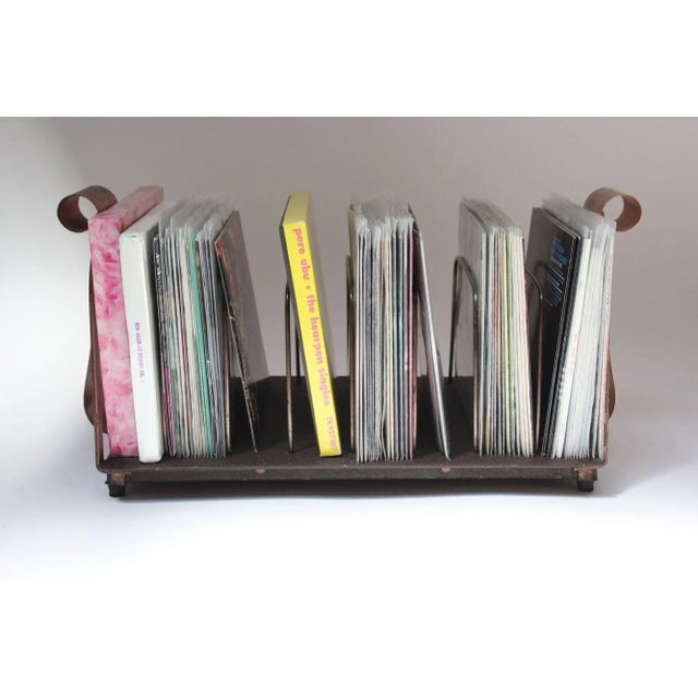 1960s Vintage Aluminum "Scroll" LP/Vinyl/45 Record Rack For Sale - Image 5 of 12