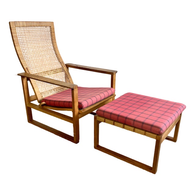 Borge Mogensen Bm-2254 Danish Modern Lounge Chair & Ottoman For Sale
