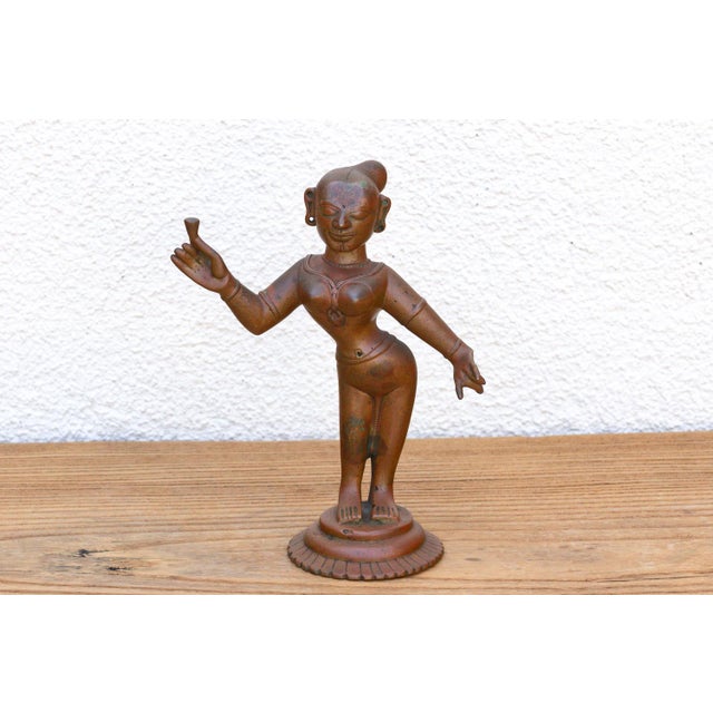 Antique Indian Bronze Devadhashi Icon For Sale