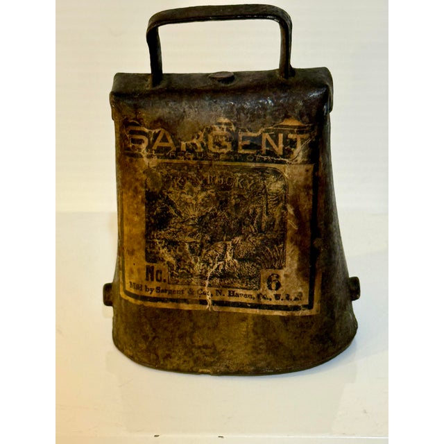 Antique Sargent Lucky No. 6 Primitive Brass Livestock Bell 3.5” T For Sale In Phoenix - Image 6 of 11