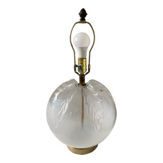 Vintage Italian Hand Blown Glass Table Lamp Manner of Murano For Sale