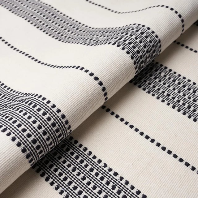 Schumacher Sample - Schumacher Lubeck Stripe Fabric in Black For Sale - Image 4 of 4