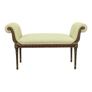 Regency Style Upholstered Window Bench For Sale