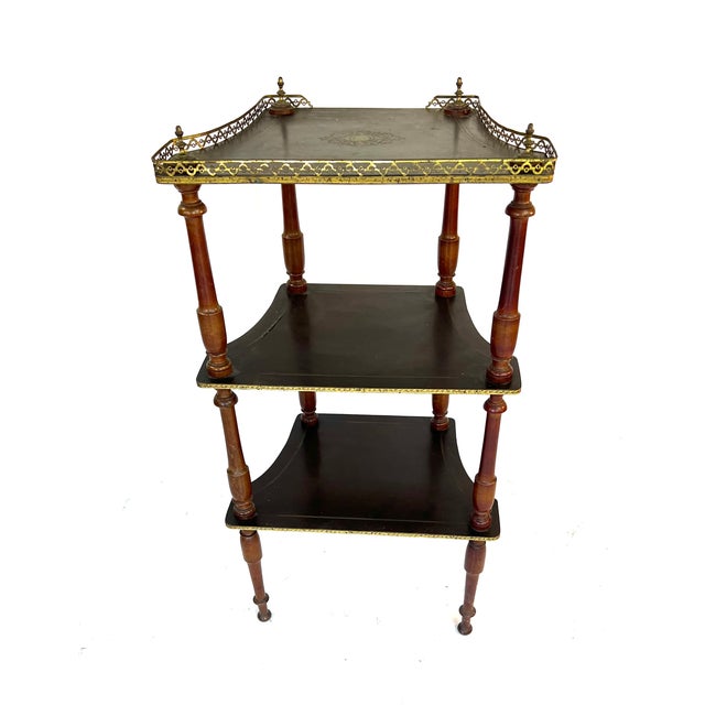 Napoleon III Side Table in Walnut and Brass For Sale - Image 14 of 14