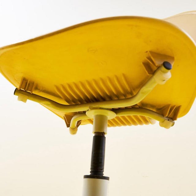 Modern Design Chair in Yellow Plastic For Sale - Image 6 of 7