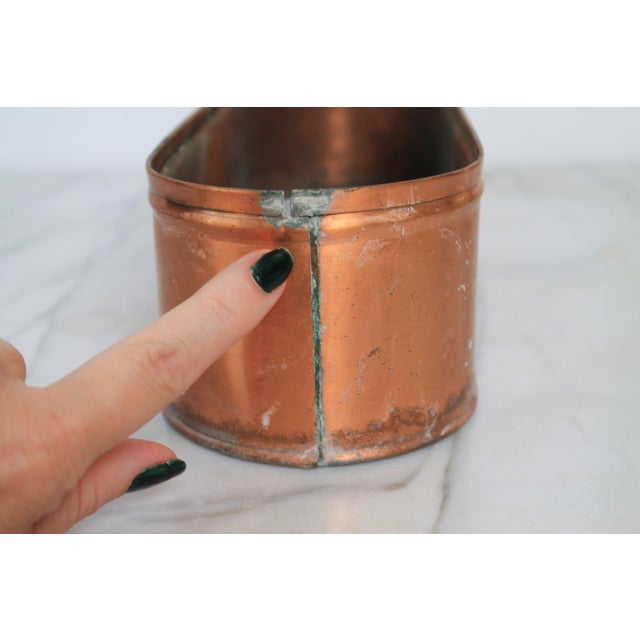 Vintage Oval Elongated Footed Brass and Copper Reticulated Planter W/ Paw Feet For Sale - Image 10 of 14