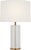 Modern AERIN by Visual Comfort Signature Lineham 16" Cordless Accent Lamp in Crystal and Hand-Rubbed Antique Brass with Linen Shade For Sale - Image 3 of 3