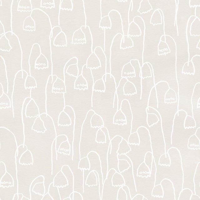 Contemporary Baby Bells Wallpaper by Susan Hable in Taupe / Off White For Sale - Image 3 of 3
