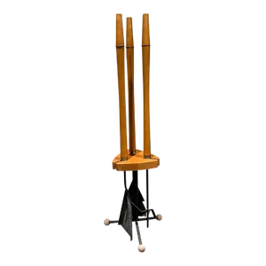 1960s Arthur Umanoff Fireplace Tool Set Maple & Iron Mid-Century Modern