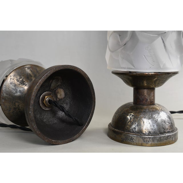 French Art Deco Table Lamp by Degue 1930 France - A Pair For Sale - Image 9 of 10