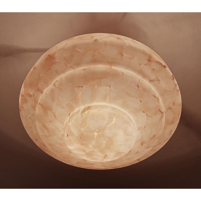 Art Deco Pendant Light in Pink and White Marble Glass, 1930s For Sale - Image 11 of 18