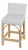 Serienna 24.5 in. Seat Height Rectangular Rattan Low Back Counter Stool, White/Gray Dot / Natural Rattan Frame For Sale