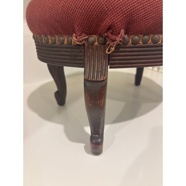 Antique Needlepoint Footstool For Sale - Image 14 of 16