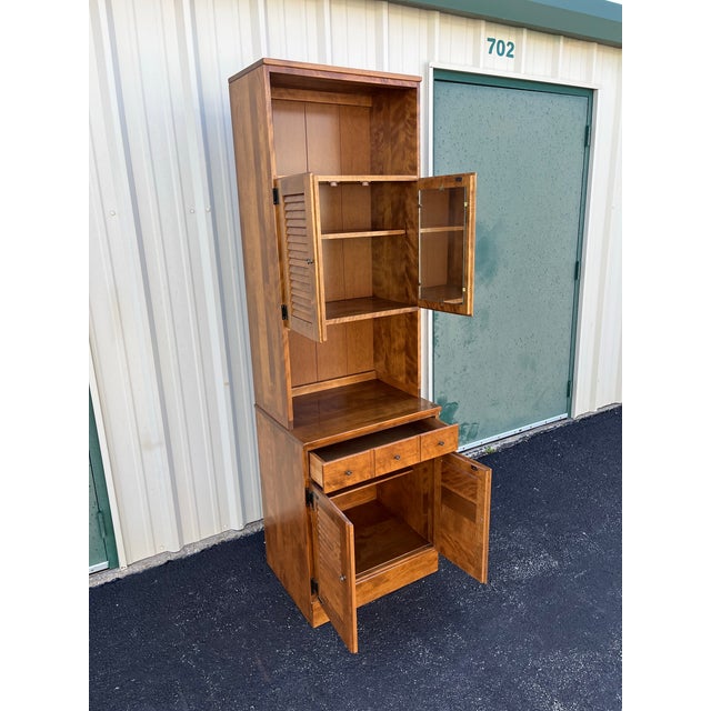 Wood 1980s Ethan Allen Maple and Birch Cabinet For Sale - Image 7 of 12