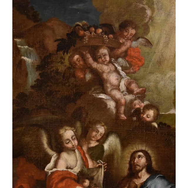 Circle of Pietro da Cortona / Berrettini, Christ in the Desert, 1650, Oil on Canvas For Sale - Image 11 of 15