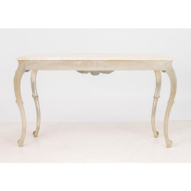 Italian Rococo Style Silvered Wood Console Table For Sale - Image 9 of 9