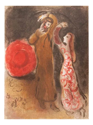 Marc Chagall, Meeting of Ruth and Boaz, Lithograph, 1960