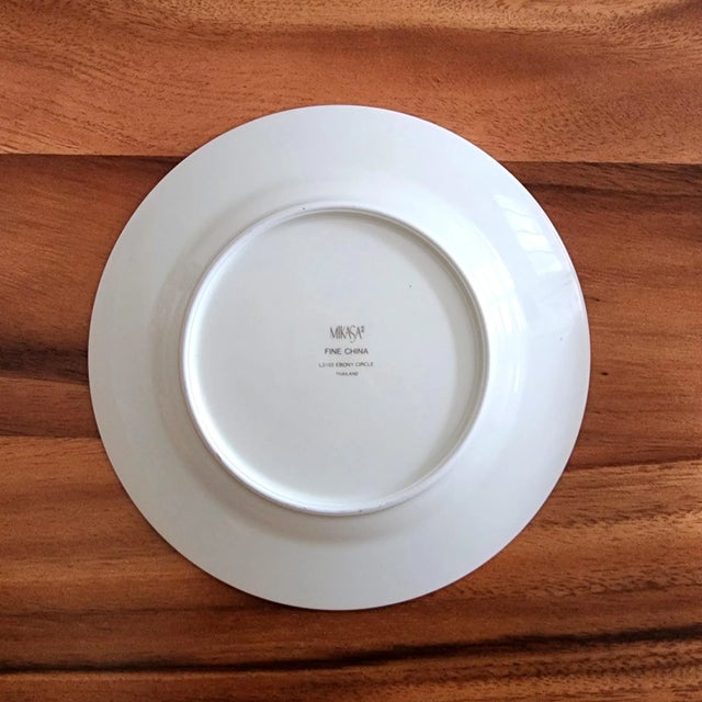 1990s 1990s Mikasa "Ebony Circle" Small Plate For Sale - Image 5 of 6