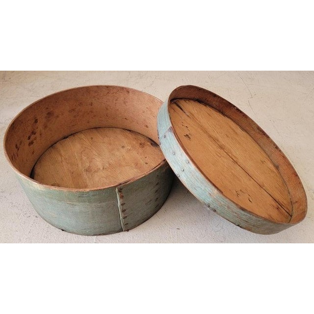 19thc Original Painted Blue / Aqua Pantry Box For Sale - Image 4 of 6