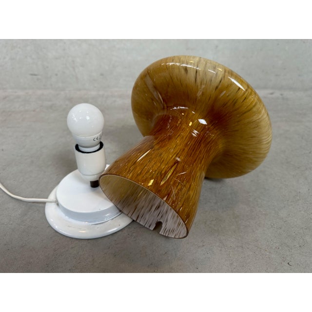 Glass Vintage Mushroom Table Lamp from Fischer Leuchten, 1960s For Sale - Image 7 of 9