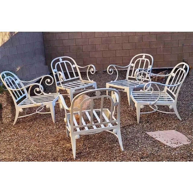 Contemporary High End Patio Chairs From a 5 Star Las Vegas Hotel With Cushions - Set of 5 For Sale - Image 3 of 8