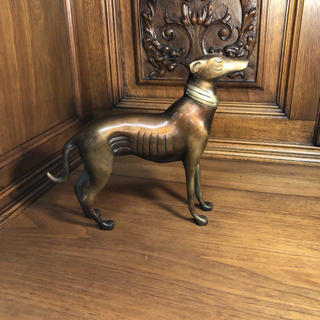 Mid 20th Century Bronze Figure of Greyhound For Sale - Image 6 of 6