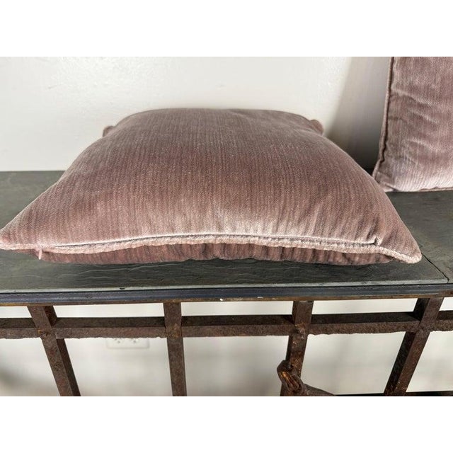 Pair of Contemporary Blush Velvet Decorative Pillows by Melissa Levinson For Sale In Los Angeles - Image 6 of 6
