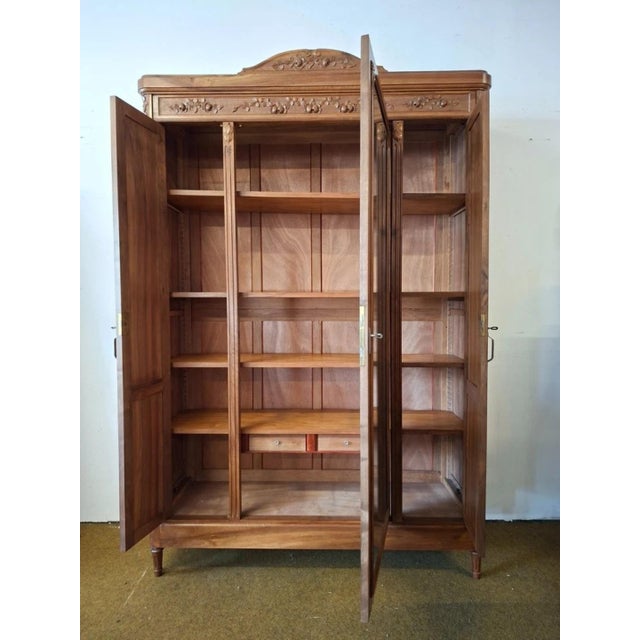 Louis XVI Wardrobe in Walnut Wood For Sale - Image 4 of 9