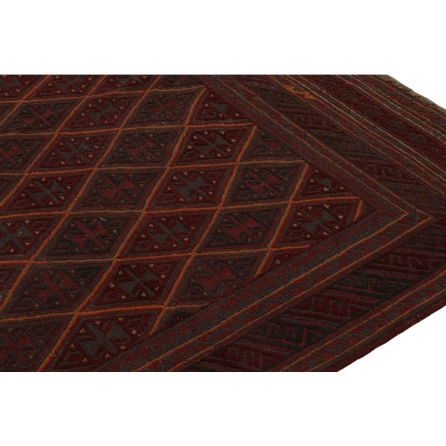 Rug & Kilim’s Mashwani Afghan Baluch Rug in Red With Geometric Patterns For Sale In New York - Image 6 of 7
