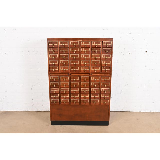 MidCentury Modern Maple 60Drawer Library Card Catalog Filing
