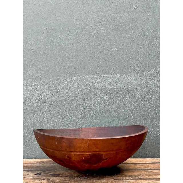 Vintage Monumental Carved Wood Salad Bowl For Sale - Image 10 of 12