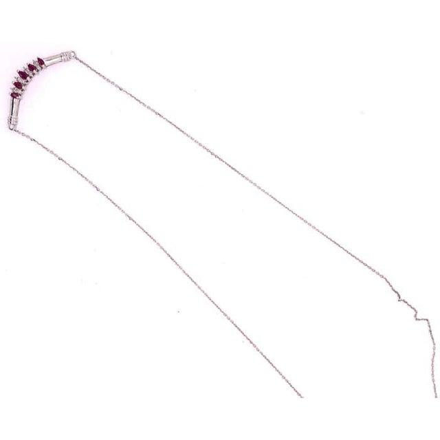 2010s 14 Karat Gold Cable Necklace With Ruby and Diamond Soldered Pendant 0.10 TDW For Sale - Image 5 of 9